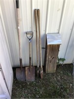 Yard Tools Lot of 3 Shovels and Post Hole Diggers