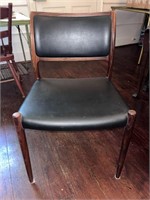 C. 1960 Danish Moller Teak & Leather Side Chair