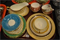 Tray of assorted porcelain incl. Aynsley & Paragon