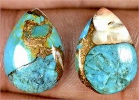 12.85 cts Natural Oyster Turquoise Pair
