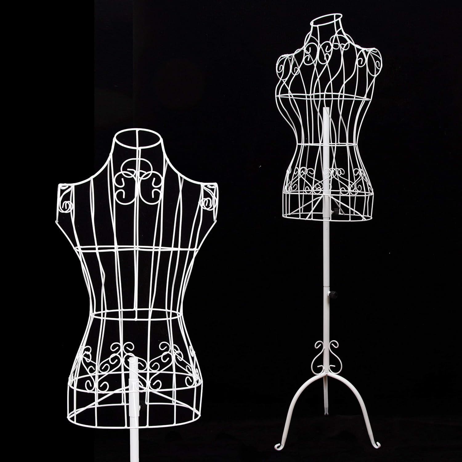 Female White Metal Steel Wire Mannequin Dress
