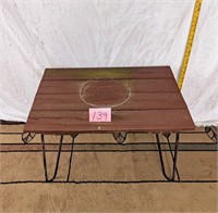 redwood table w/hairpin legs