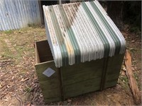 wooden crate & aluminium awning