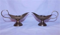 2 brass Aladdin candlesticks - Brass ashtray -