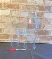 2 GLASS HURRICANE GLOBES