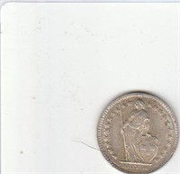 Swiss 1/2 Franc 1945 Silver
