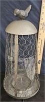 tall candle holder metal & chicken wire