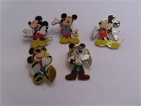 (5) Mickey Mouse Disney asst Collector's Pins