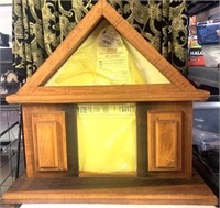 Wooden Memorial Flag & Picture Holder, Heavy