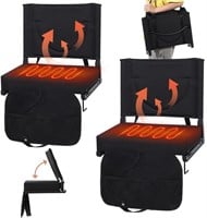 Heated Stadium Seat with Cushion and Backrest,