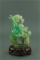18/19th C. Chinese Green Tourmaline Stone Figure