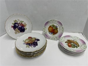 12 Fruit Themed Plates - 6 Bavaria  7.5 " Plates
