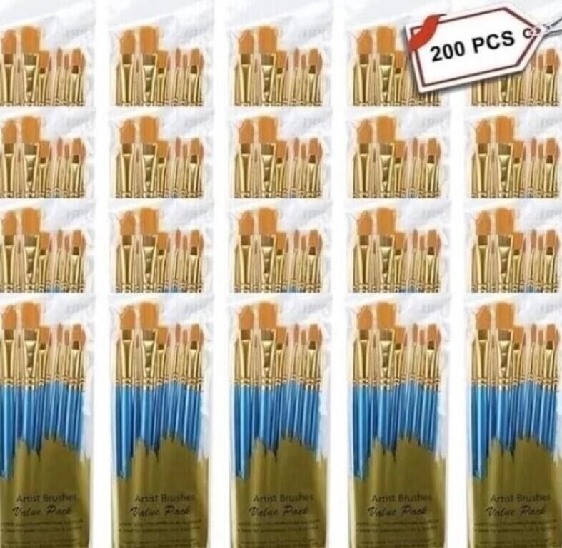 20 Packs/200 PCS Paint Brush Set