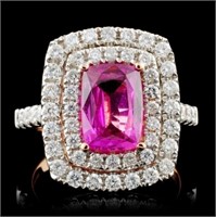 18K Rose Gold 2.20ct Sapphire & 0.96ct Diamond Rin