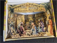 Paper nativity in vintage cigar box