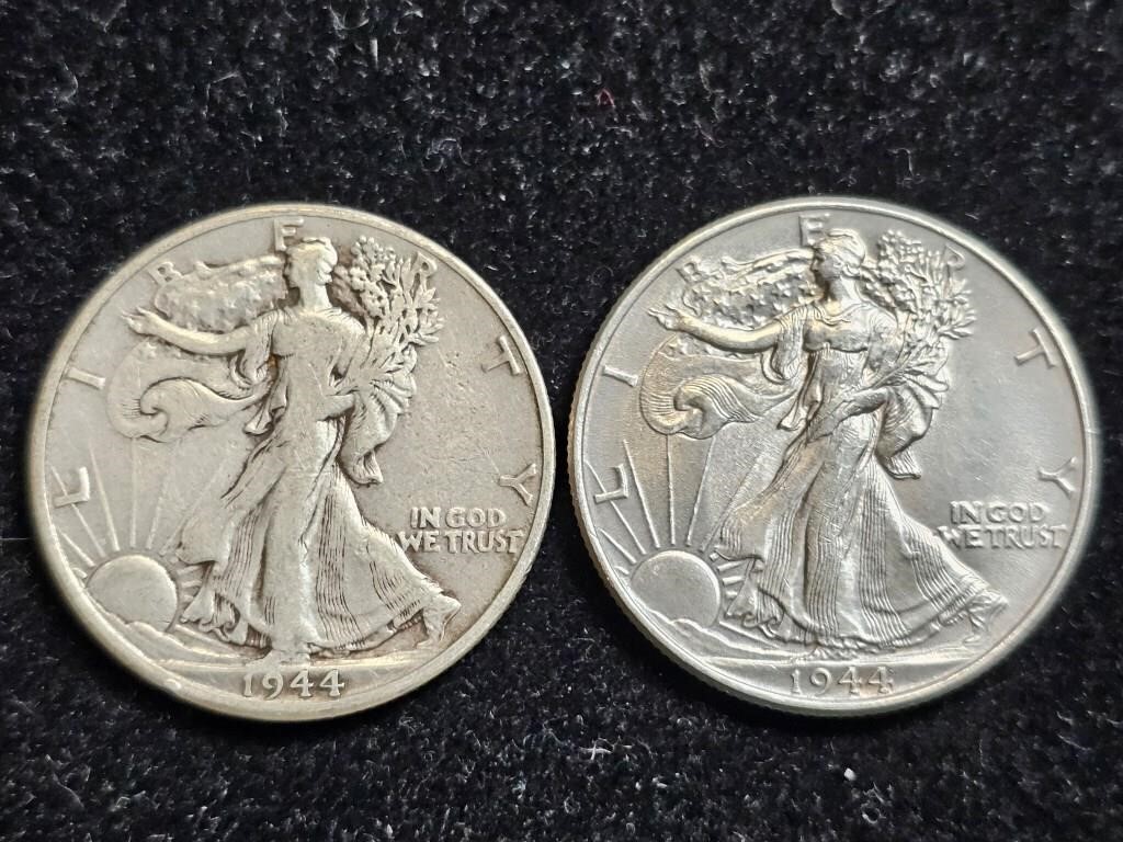 1944 & 1944D Liberty Walking Half Dollars (2)