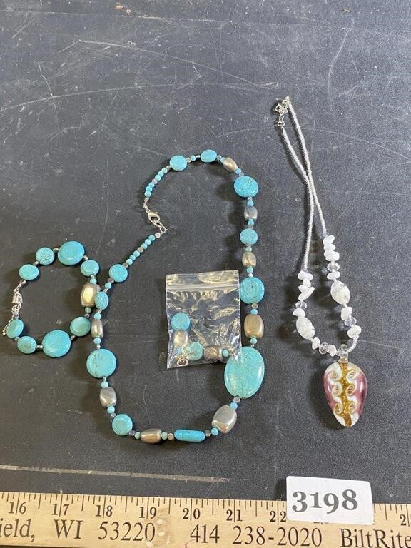 Jewelry Set and Glass Charm Necklace