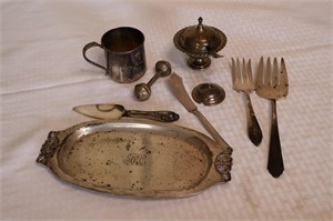 Sterling Bowl, Cup, Rattle, Souvenir Spoon