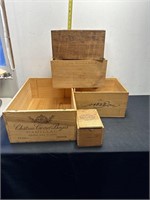 Lot of 5 wooden boxes