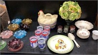 Color Glass, Cups, China Etc