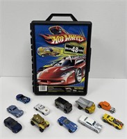Hot Wheels carry case & assorted cars (Hot
