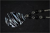 Zebra print necklace