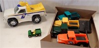 NYLINT NAPA TOY TRUCK, 4 PLASTIC PICKUPS - FORD