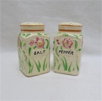 Salt & Pepper Set - glazed - Floral design