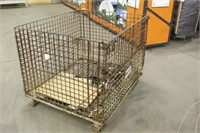 Wire Crate w/Contents, Approx 4ftx40"x3ft