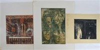3 MODERN ABSTRACT ETCHINGS W AQUATINT SIGNED