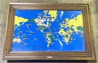(E) 1959 Howard Miller World Time Zone Map Wall