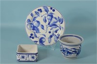 Ceramica Quadrifoglio Plate, Trinket Dish, and Bow