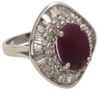 14K Ruby and Diamond Cocktail Ring