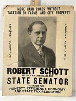 Vintage political posterboard, Robert Schott