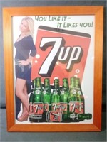 7- Up Framed Wall Hanging Measures 13.5" x 17.5"