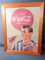 Framed Vintage Style German Coca-Cola Wall