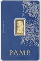 5 Gram Gold Bar Pamp Suisse on Card