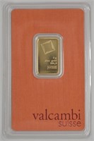 5 Gram Gold Bar Vercambi Suisse on Card