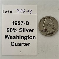 1957-D 90% Silver Quarter