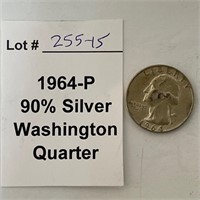 1964-P 90% Silver Quarter