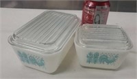 Amish Butterprint Refrigerator Dishes with Lids.