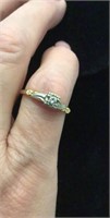 18k YG .05-.07 Diamond ring, size 6 3\4 total