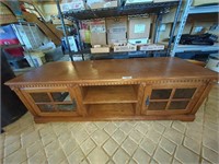 Wood TV Stand Center- approx 60" x  20" x 19"