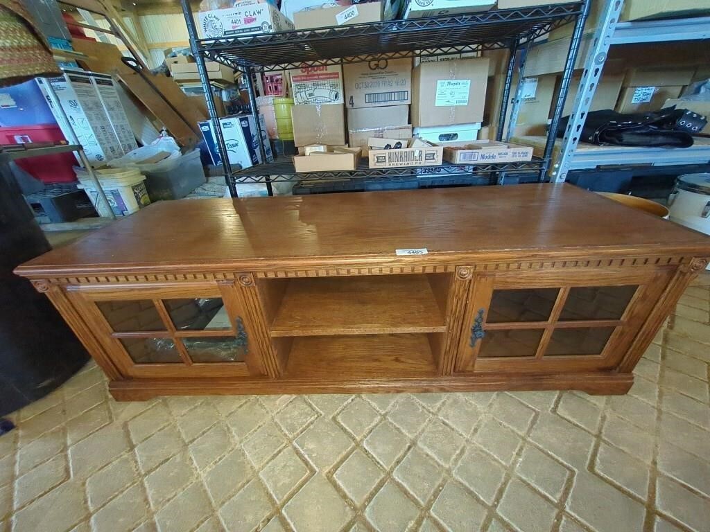 Wood TV Stand Center- approx 60" x  20" x 19"