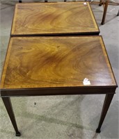 2 Wooden End Tables - One Table Chipped