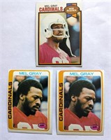 3 Mel Gray Topps Cards 1978-79