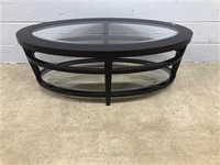 Modern Oval Glass Top Coffee Table