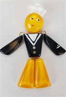 Sailor Crib Toy Lucite Brooch By KaSo