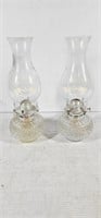 (2) Glass Kerosene Lanterns