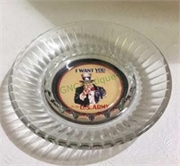 Vintage glass ashtray “I want you for the US